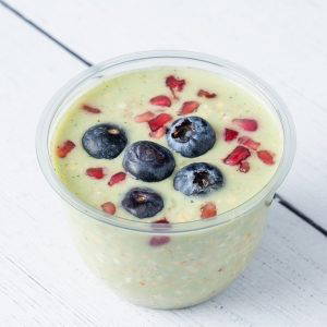 Matcha, Blueberry and Oat Pots