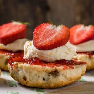 summertime scones with strawberry