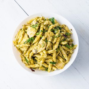 Basil Pesto Pasta Chicken Salad