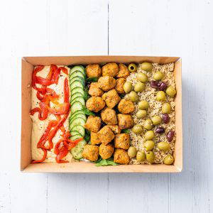 Sweet Potato Falafel and Houmous Salad